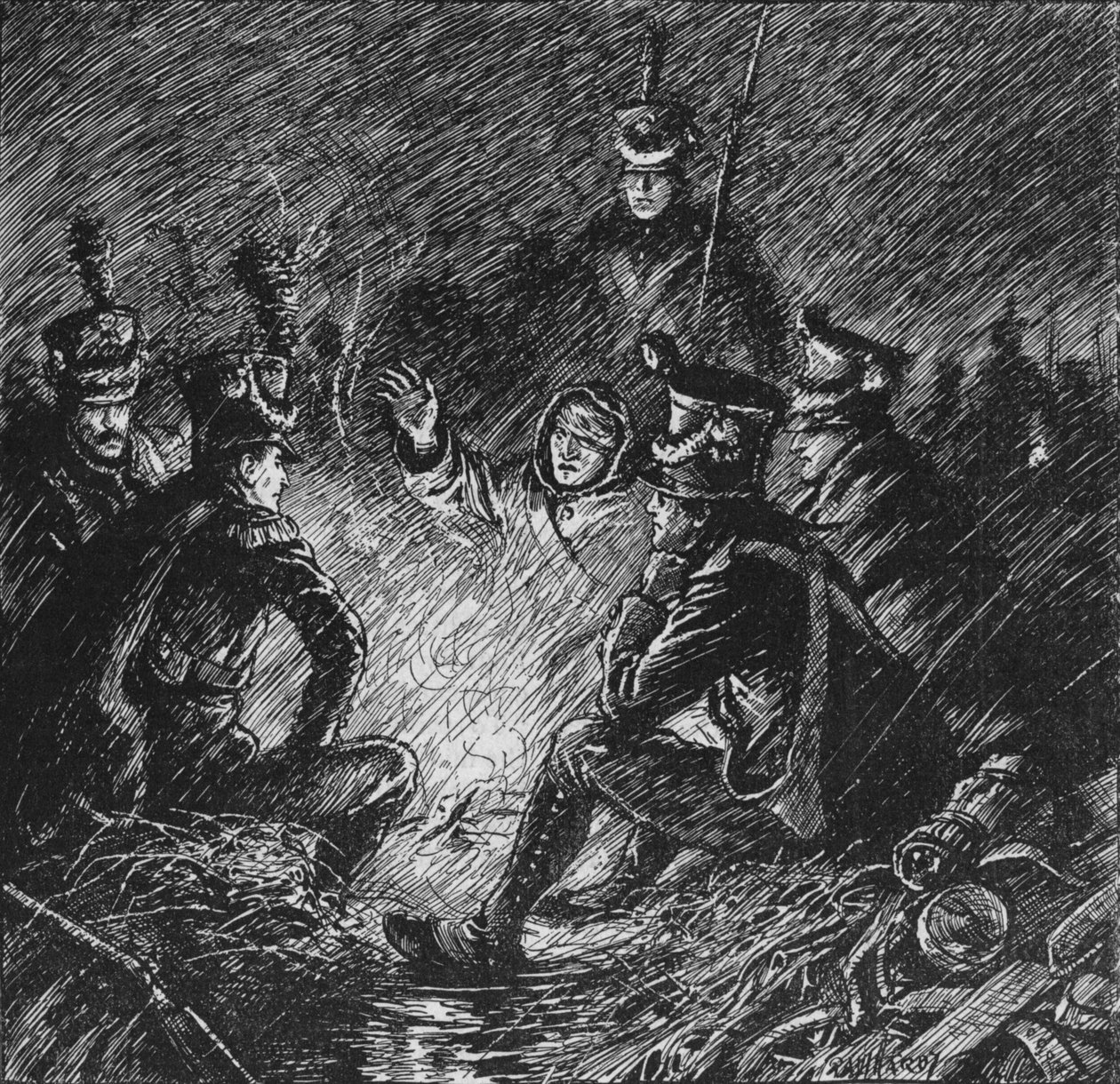 Tanto franceses como aliados acampados en barro y agua, 1902 de Paul Hardy