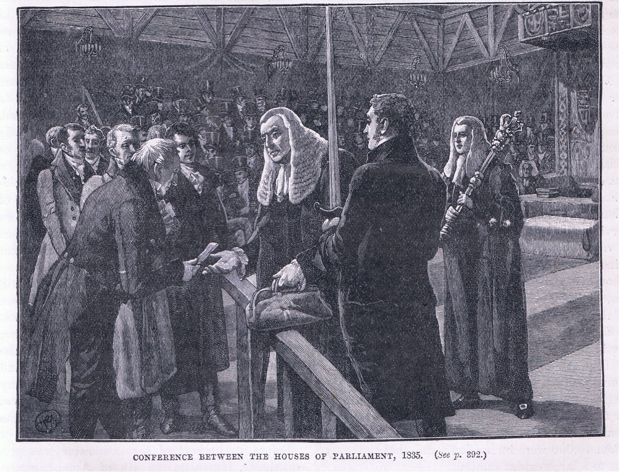 Conferencia entre las Casas del Parlamento AD 1835 de Paul Hardy