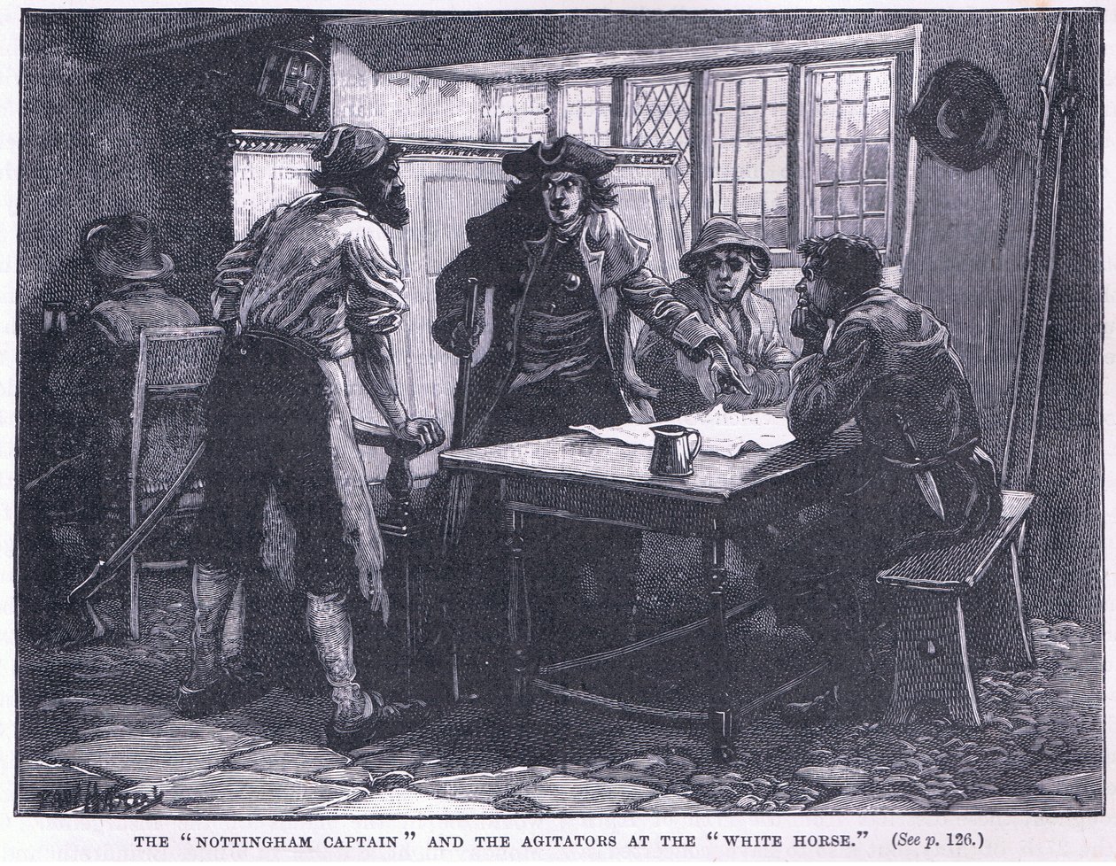 El capitán de Nottingham y los agitadores en el White Horse, 1817 d.C. de Paul Hardy