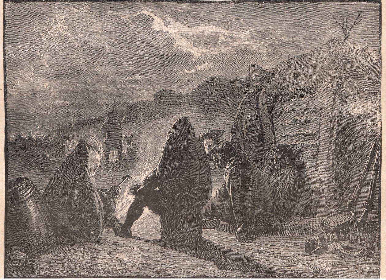 Washington en Valley Forge junto a la fogata de Paul Hardy