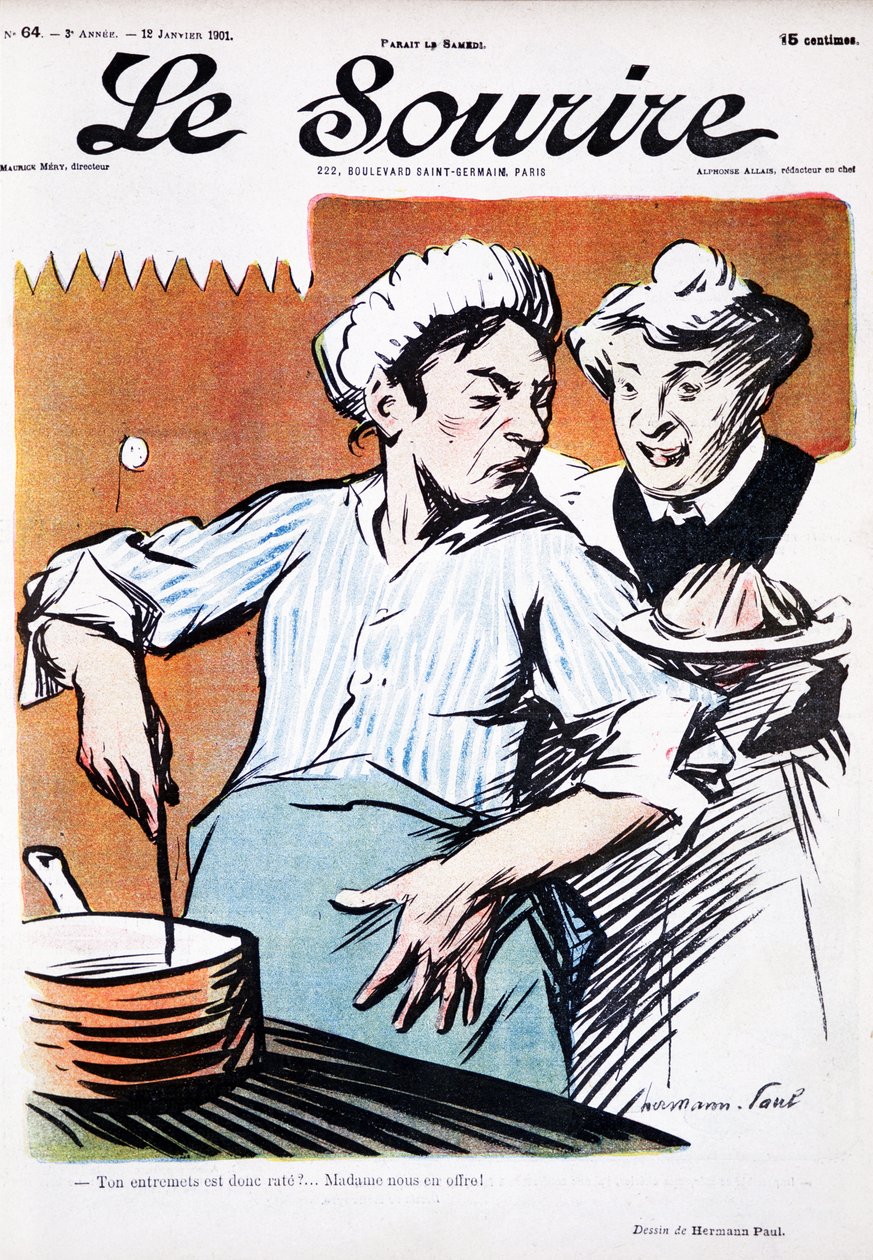 Dos cocineras domésticas ante un fogón de Paul Hermann