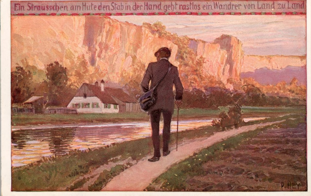 Un ramo en el sombrero, el bastón en la mano (...) de Paul Hey
