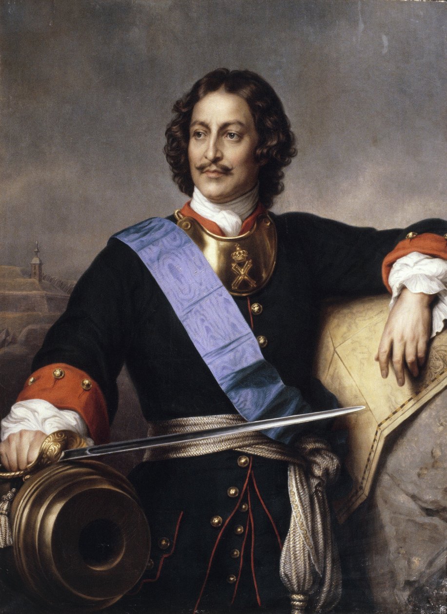 Retrato del Emperador Pedro I el Grande 1672-1725 de Paul Delaroche