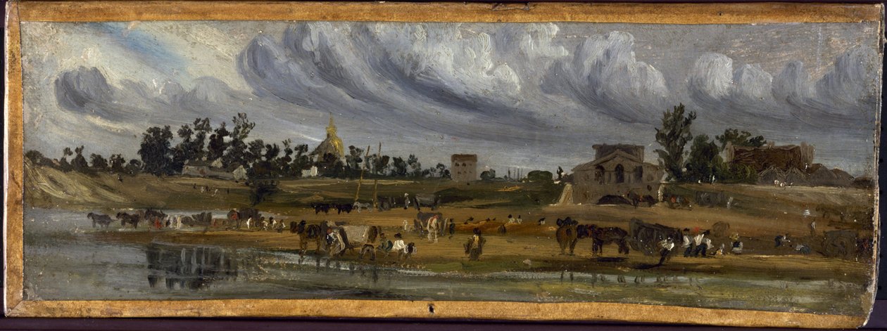 Orillas del Sena en la barrière de la Cunette, cerca del Champ-de-Mars (1820), en 1820 (pintura) de Paul Huet