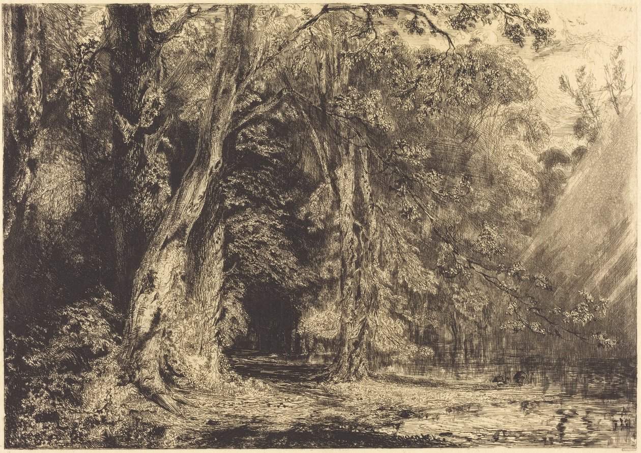 Inundación en el bosque de la Île Séguin de Paul Huet