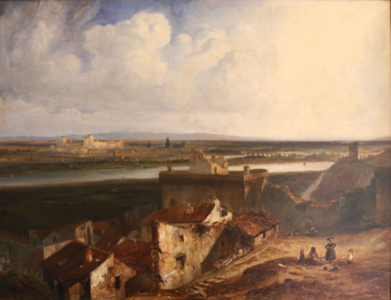 Vista general de Aviñón y Villeneuve-les-Avignon, tomada desde el interior del Fuerte Saint-Andre de Paul Huet
