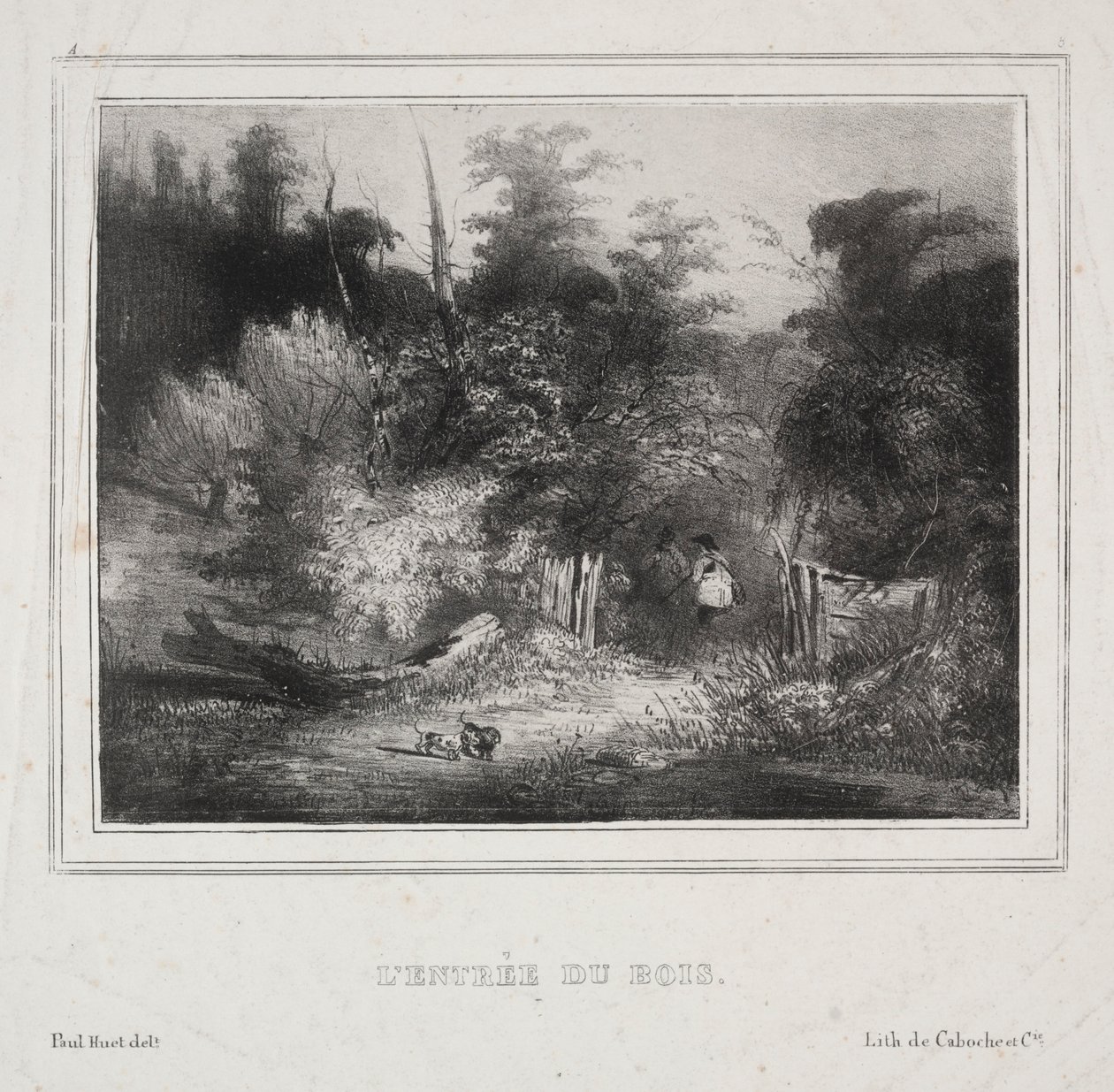 Paisajes: La entrada de un bosque, 1829 de Paul Huet