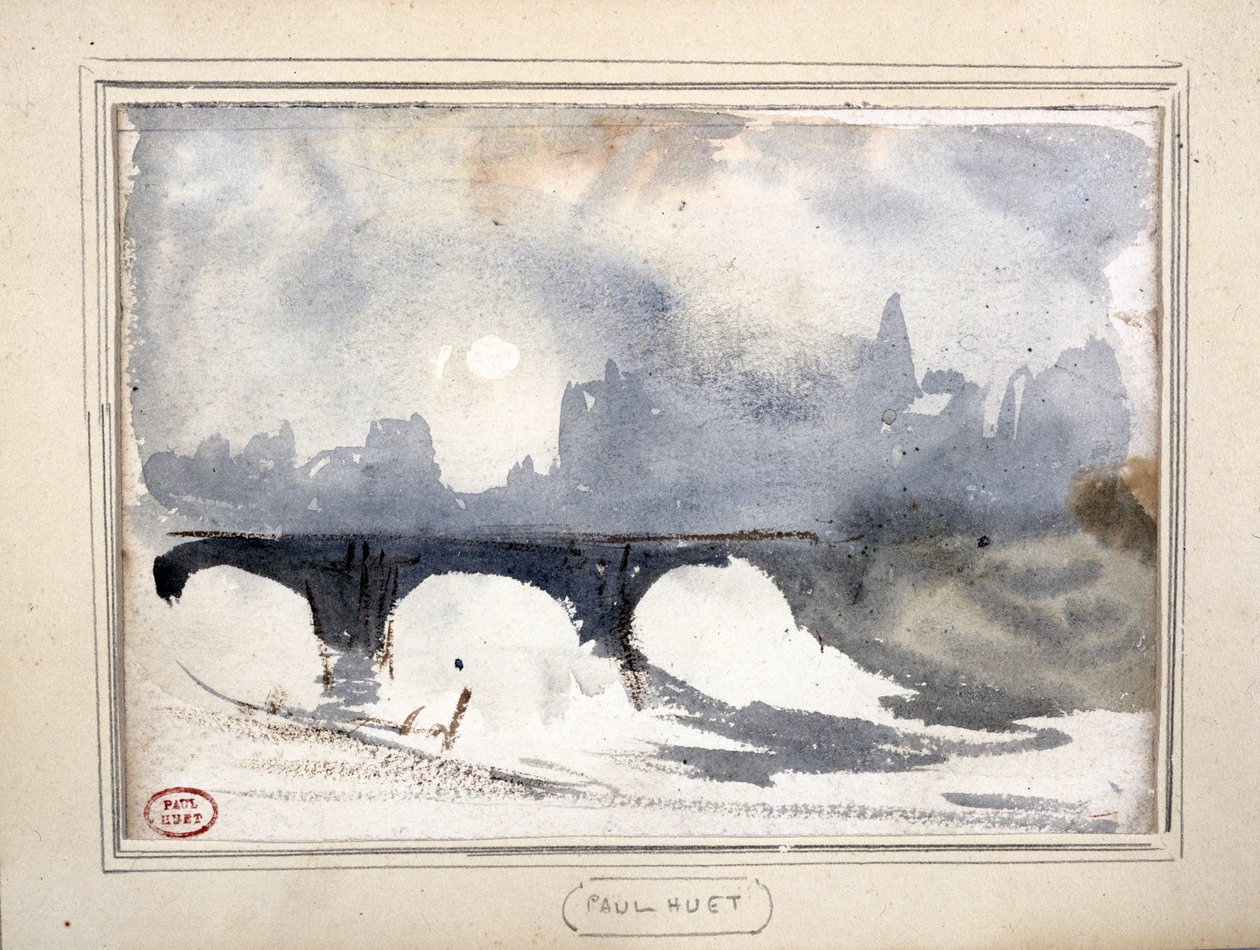 Mañana de invierno cerca del Pont Neuf de Paul Huet