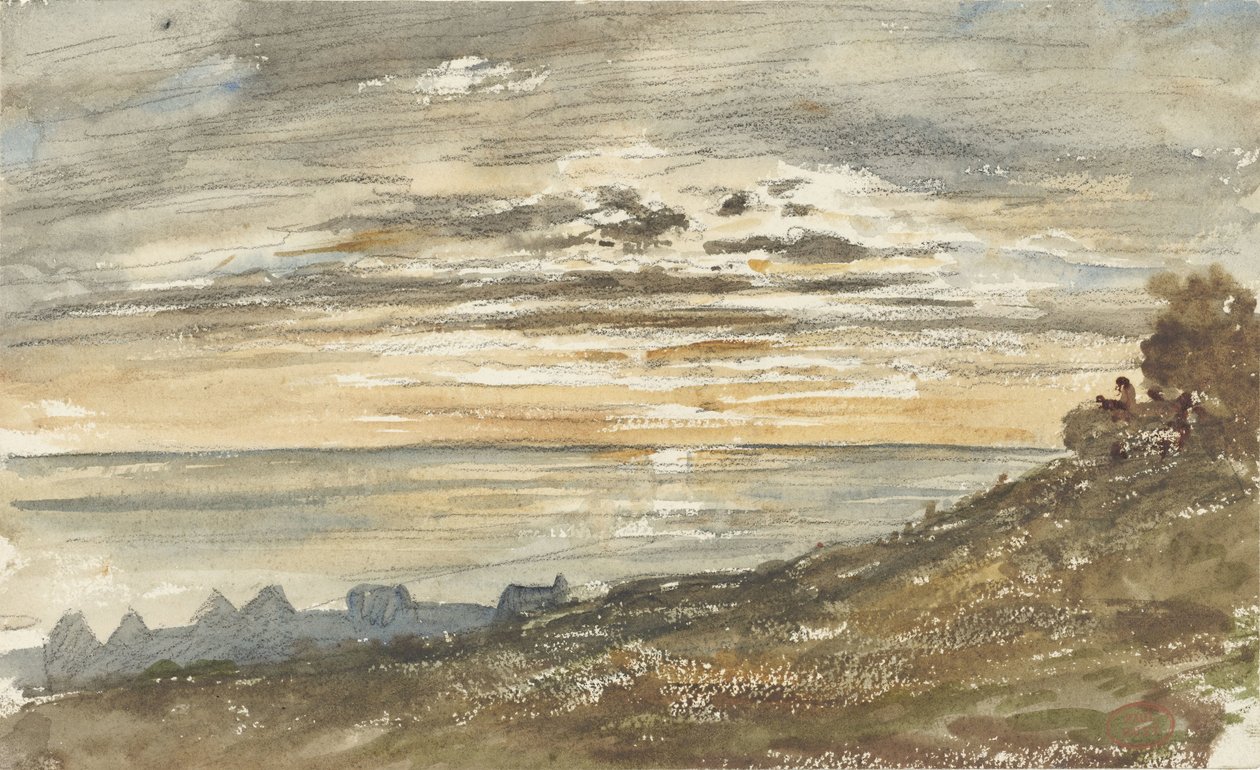 Puesta de sol en Trouville de Paul Huet