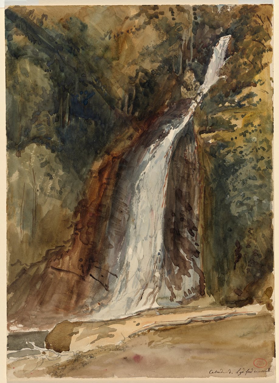La cascada en la garganta de Lydford, Devon de Paul Huet