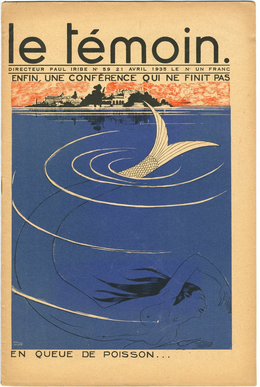 Portada de la revista The Temoin, Satírico en Colores, 21 de abril de 1935 de Paul Iribe