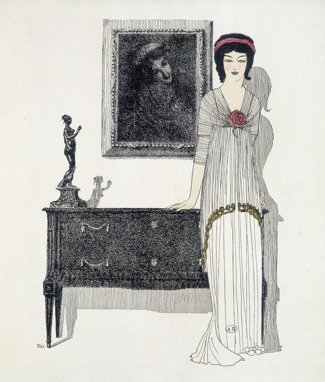 Creación de Paul Poiret de “Les Dresses de Paul Poiret”, dibujo de Paul Iribe. 1908 de Paul Iribe