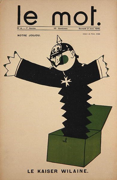 Notre Joujou, Le Kaiser Wilaine, portada de Le Mot, 2 de enero de 1915 de Paul Iribe