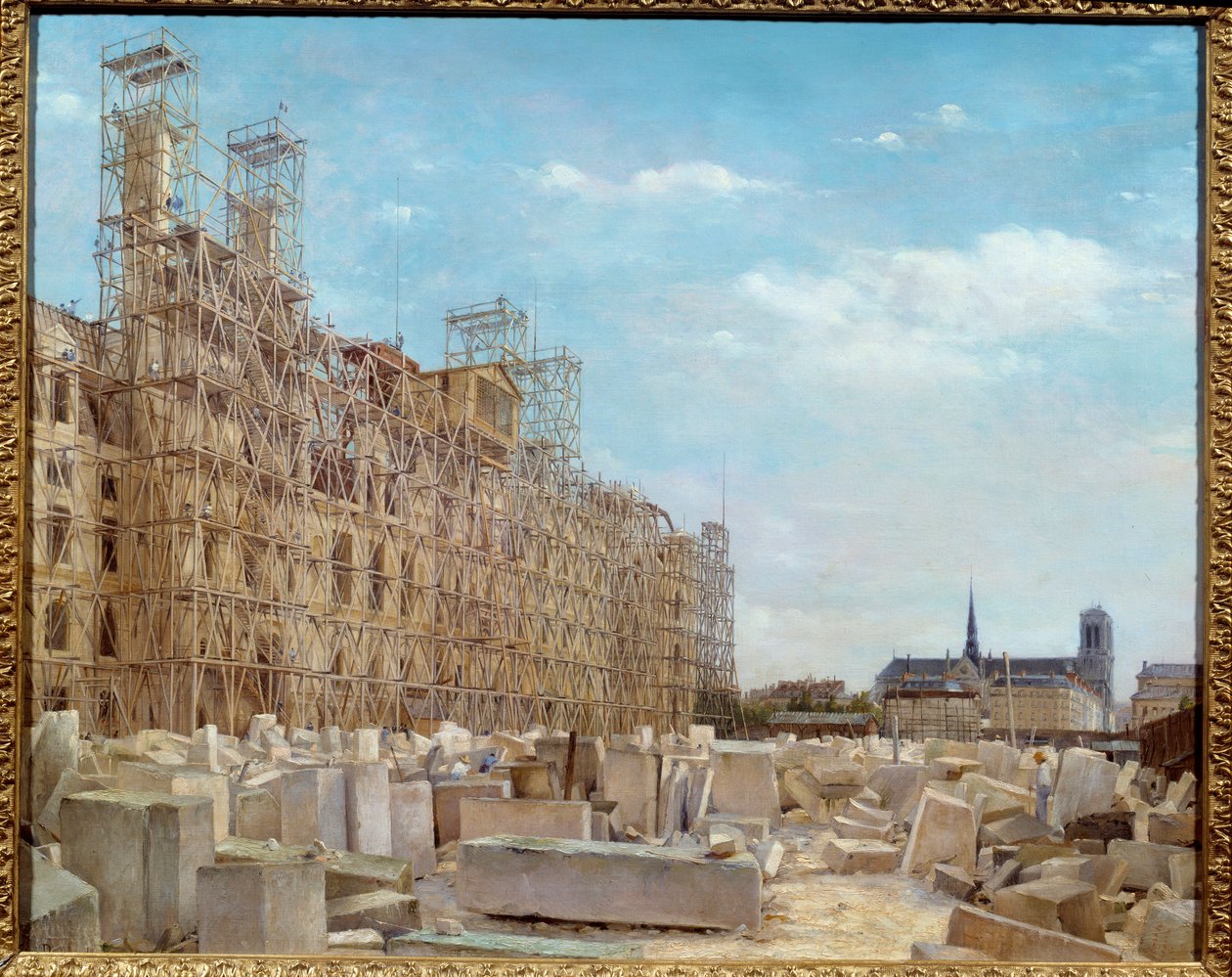 El Ayuntamiento de París en reconstrucción de Paul Joseph Victor Dargaud