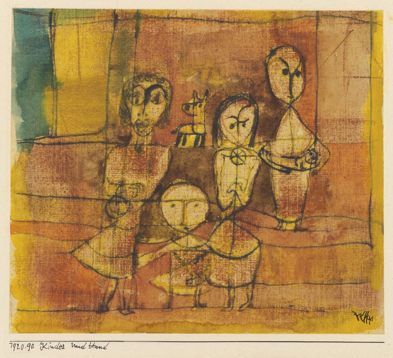 Niños y perro, 1920 de Paul Klee