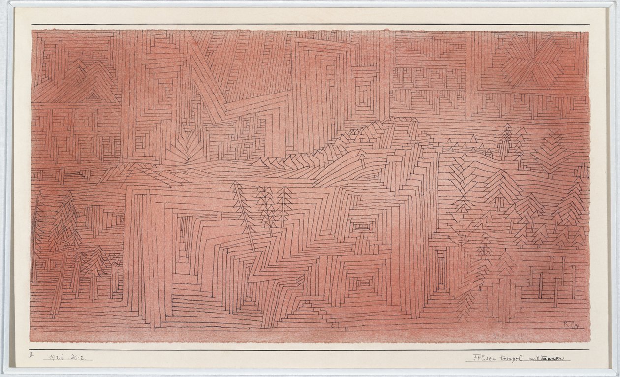 Templos acantilados con abetos de Paul Klee