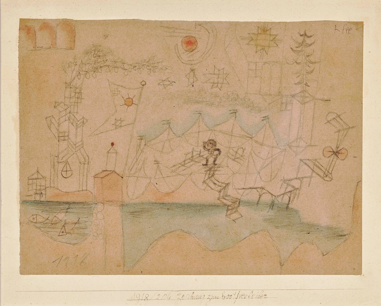 Dibujo para el alquiler de botes de Paul Klee