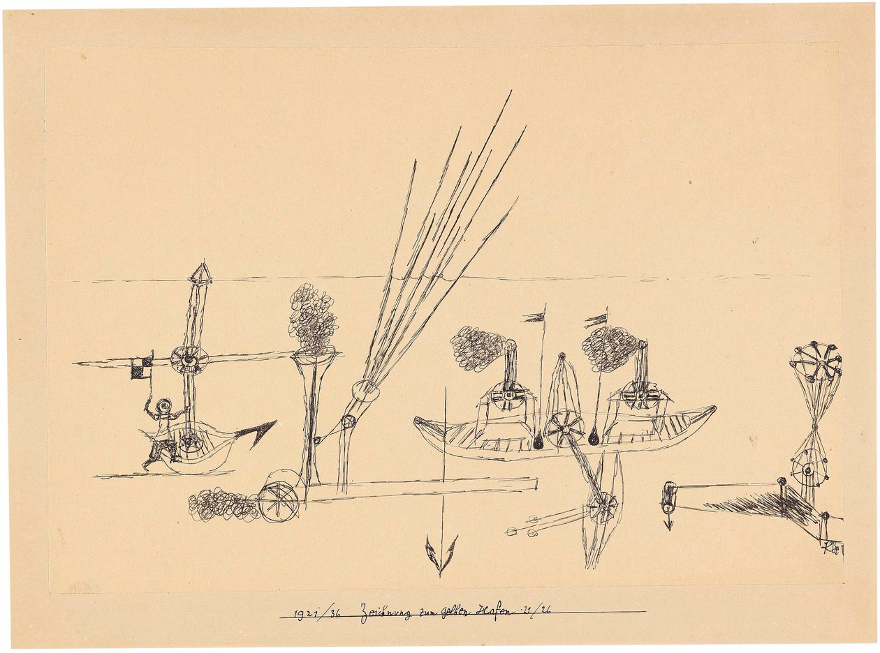 Dibujo para puerto amarillo, 1921-1926 de Paul Klee