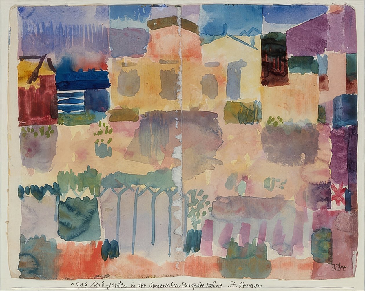 Jardín en St. Germain, cerca del barrio europeo de Túnez de Paul Klee