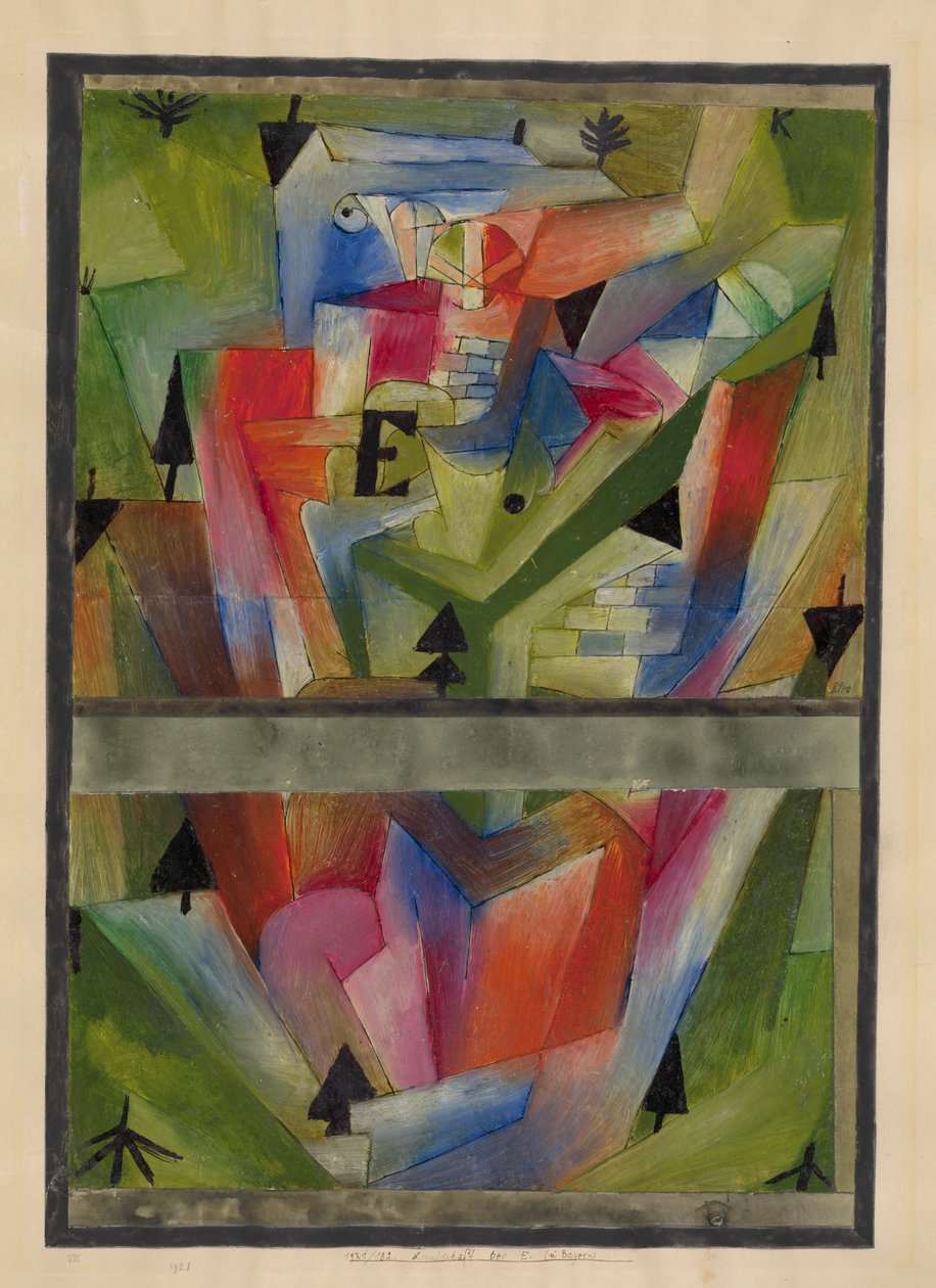Paisaje cerca de E. en Baviera, 1921 de Paul Klee