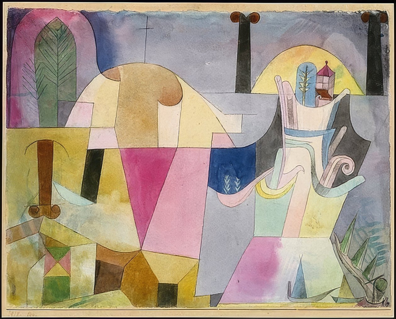 Paisaje con columnas negras. 1919 de Paul Klee