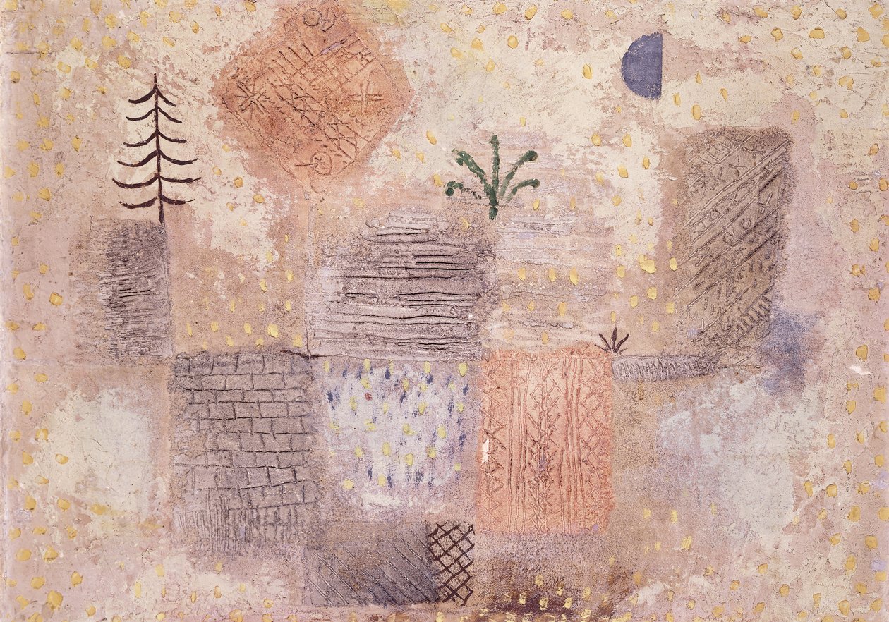Parque con la media luna fría; Park mit dem kuhlen Halbmond de Paul Klee