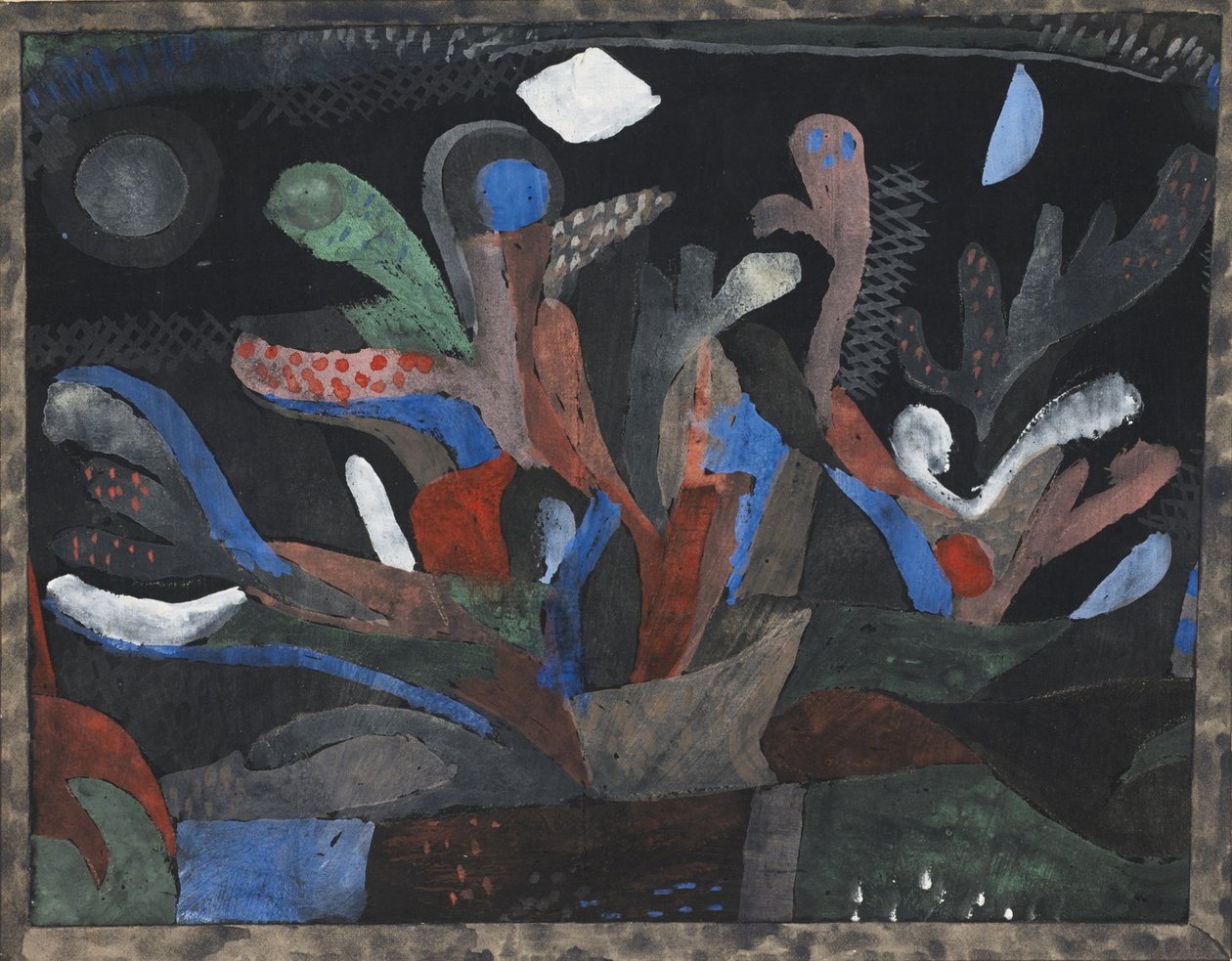 Imagen de un jardín en colores oscuros Dunkelbuntes Gartenbild, 1923 de Paul Klee