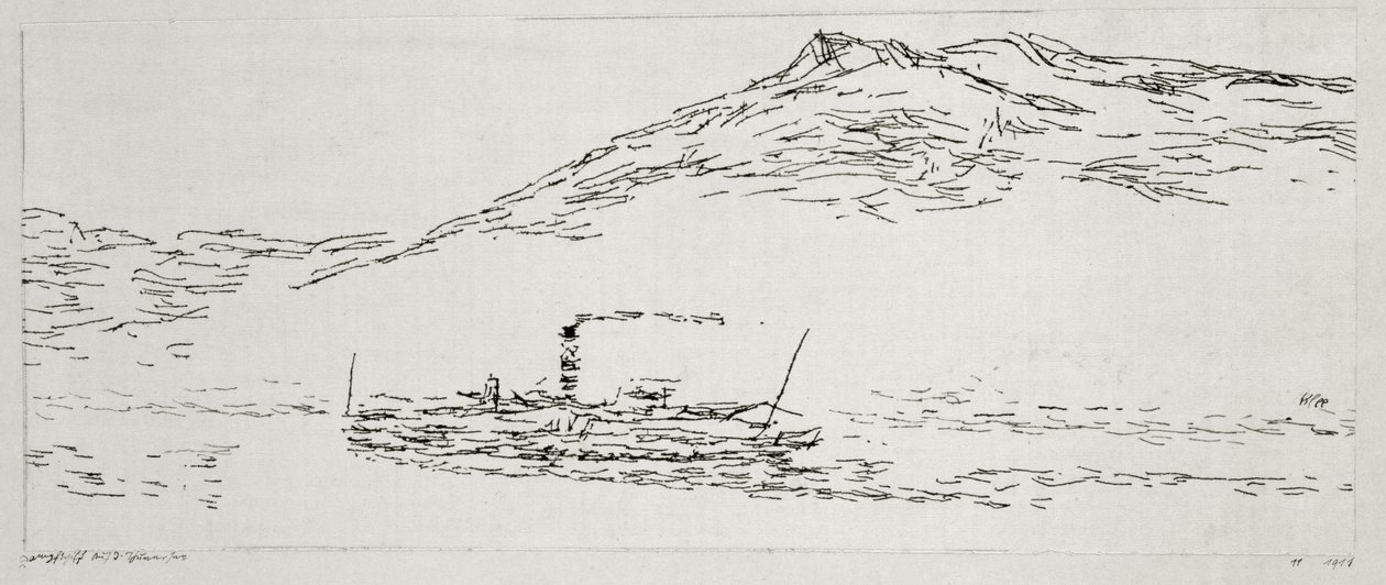 Barco de vapor en el Mar de Thuner de Paul Klee