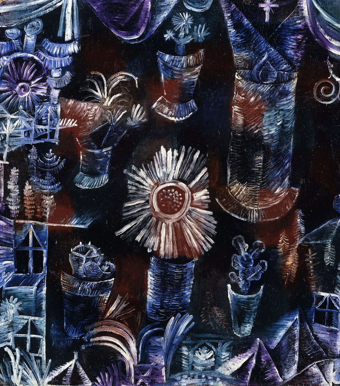 Naturaleza muerta con cardo; Naturaleza muerta con la flor del cardo de Paul Klee