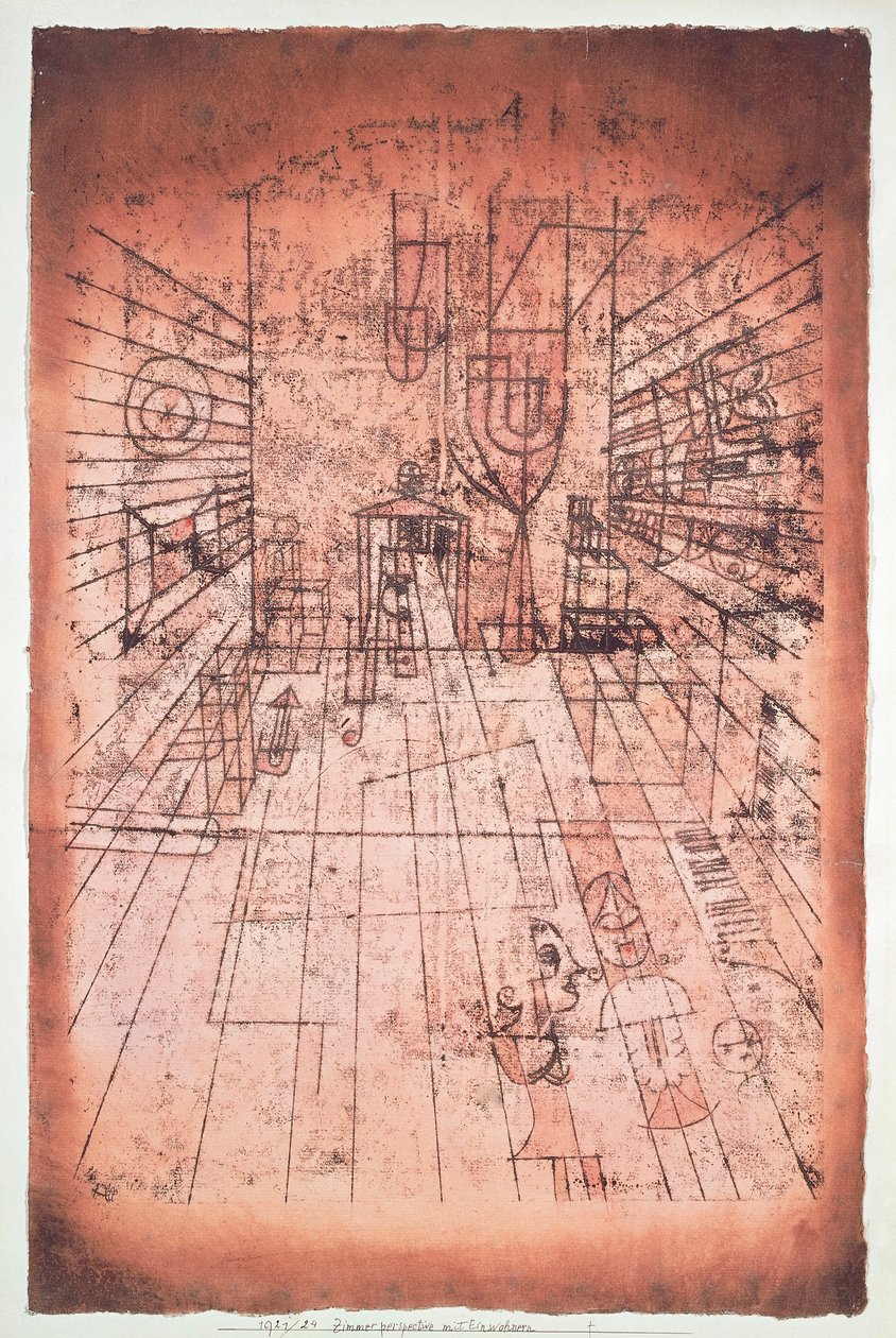 Suiza, Berna, Perspectiva de habitación con habitantes de Paul Klee