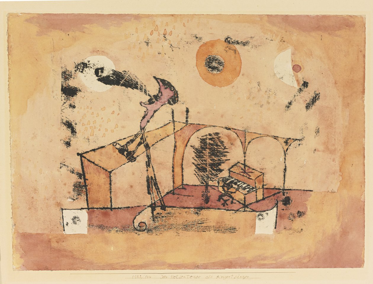 El tenor heroico como cantante de conciertos, 1922 de Paul Klee