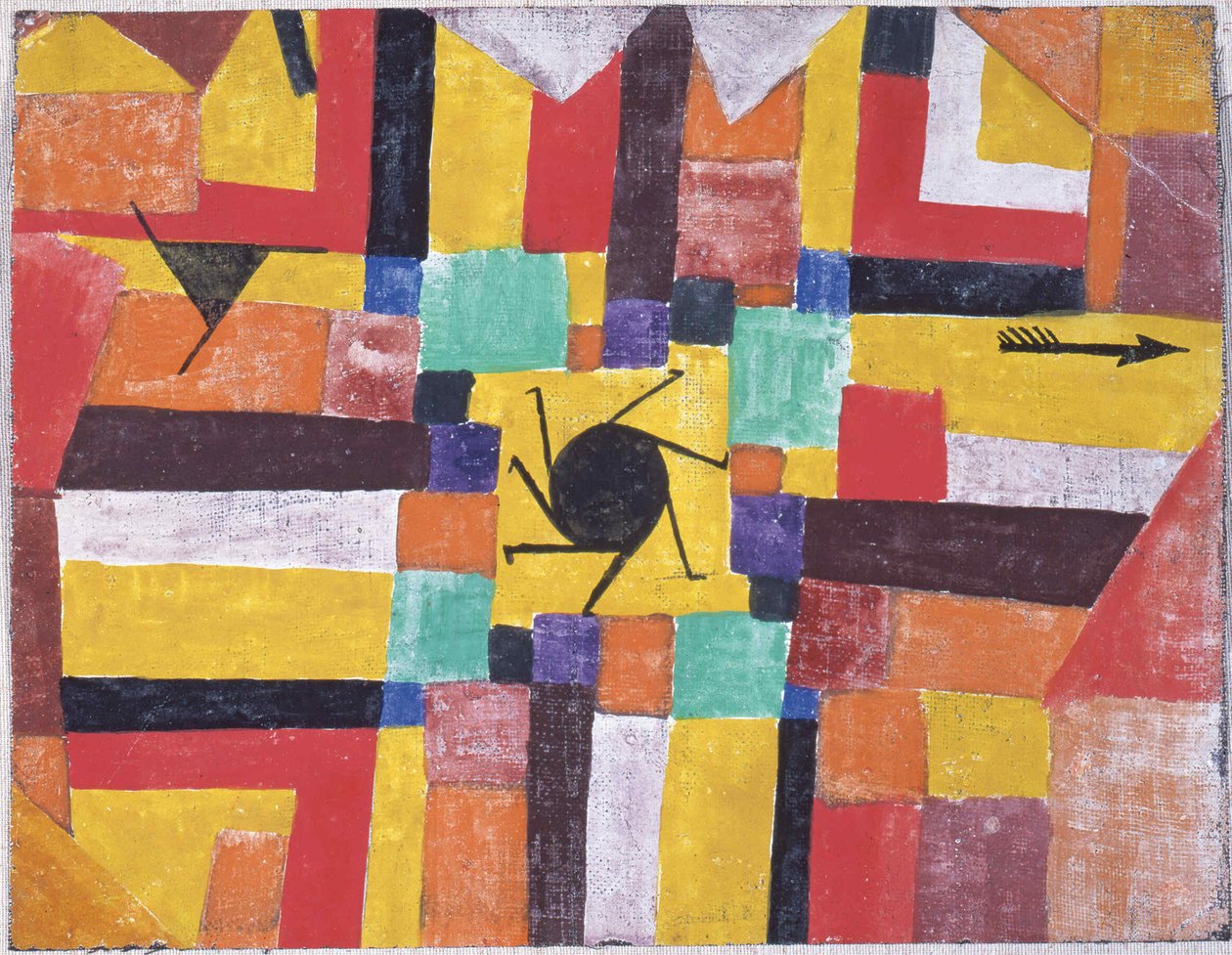Con el sol negro giratorio y la flecha, 1919 de Paul Klee