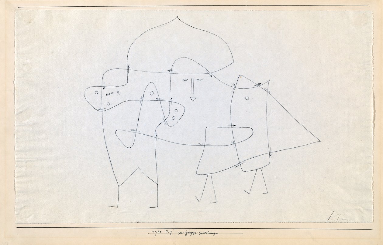 Zur Gruppe geschlungen Enlacés en un groupe, 1930 de Paul Klee