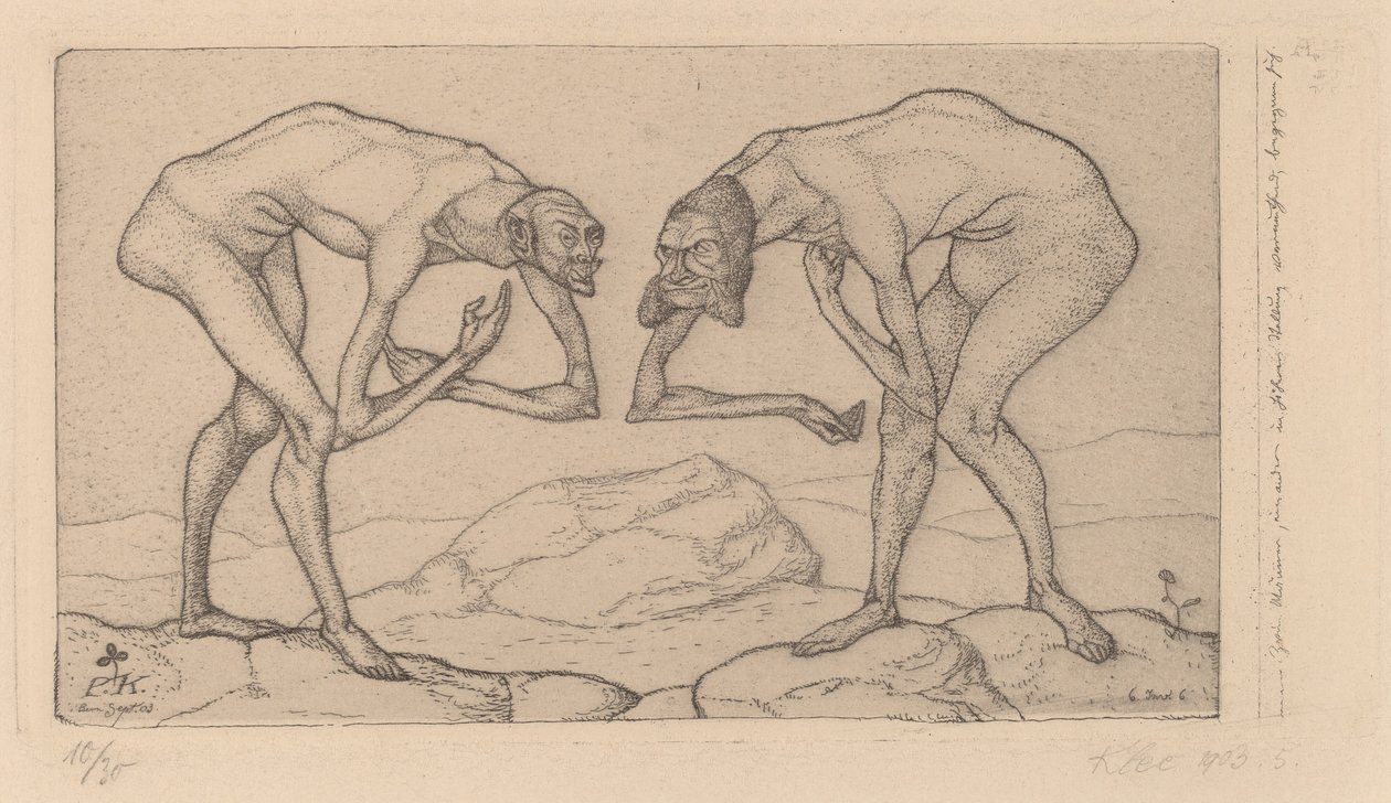 Dos hombres se encuentran, cada uno creyendo que el otro es de rango superior de Paul Klee