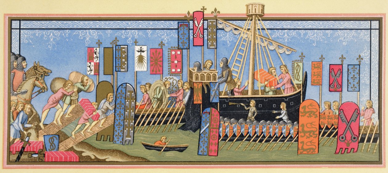 Los Caballeros Del Espíritu Santo Embarcando Para Las Cruzadas. Al Final Nunca Partieron En Su Viaje. de Paul Lacroix