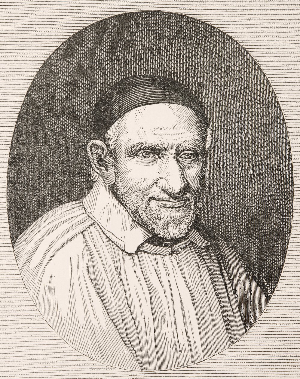 San Vicente De Paúl 1581 - 1660. Sacerdote católico y santo francés. Basado en una obra de Simon Francois. de Paul Lacroix