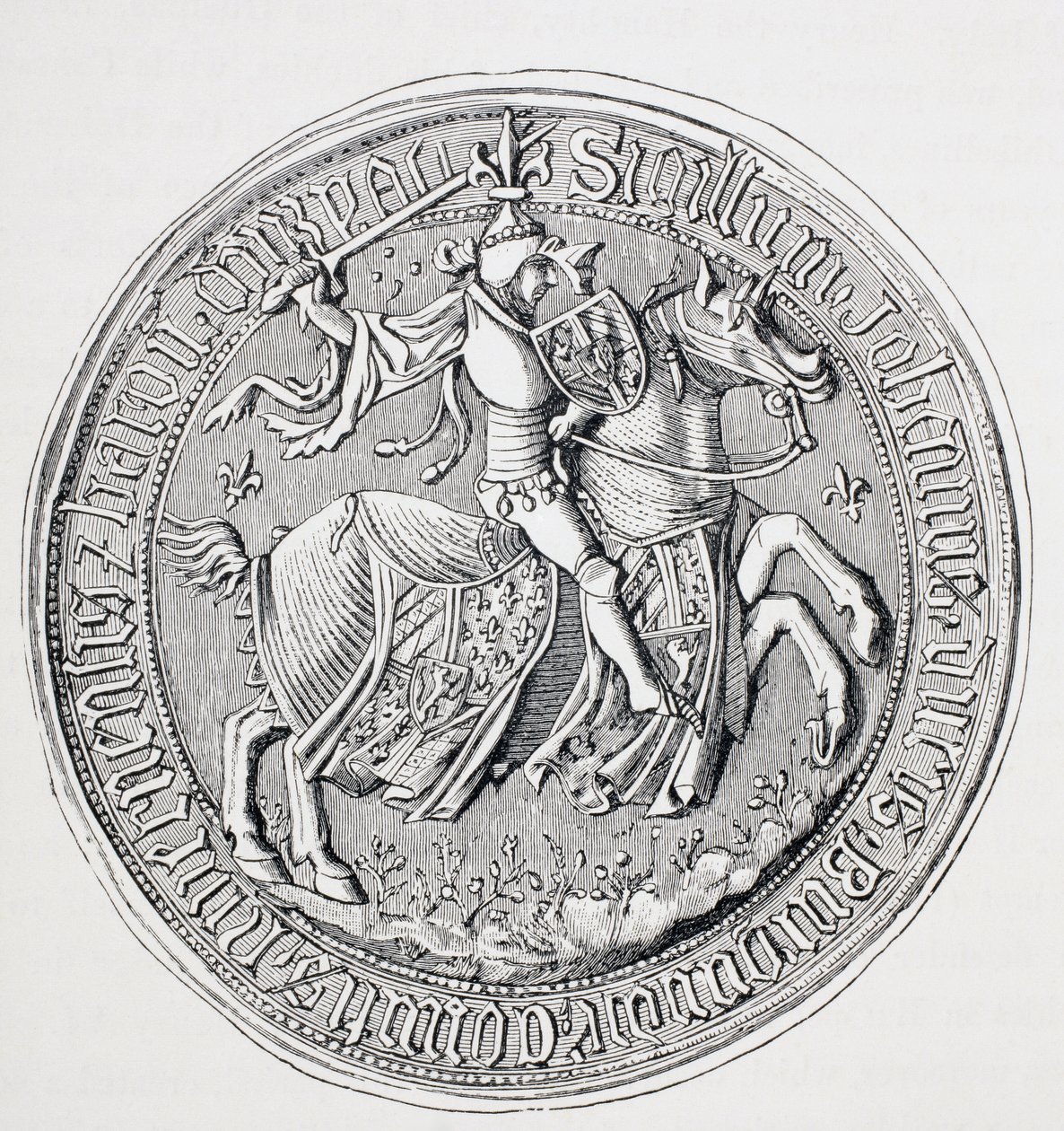 Sello de Jean Ii, duque de Borgoña, conde de Nevers y barón de Donzy 1371 - 1419. de Paul Lacroix