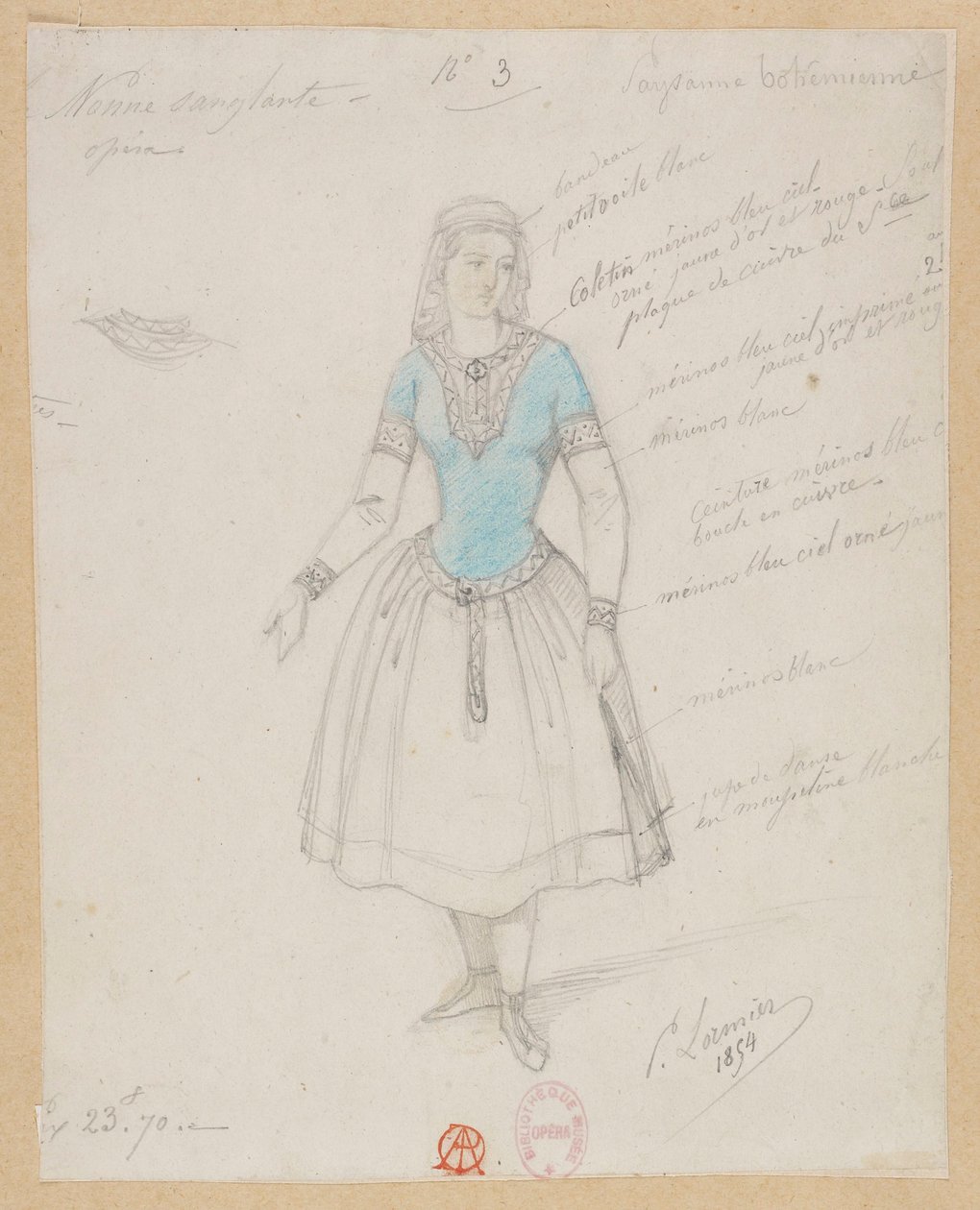 Gounod - La monja sangrienta - Cuatro modelos de trajes de Paul Lormier - 3. Campesina de Bohemia de Paul Lormier