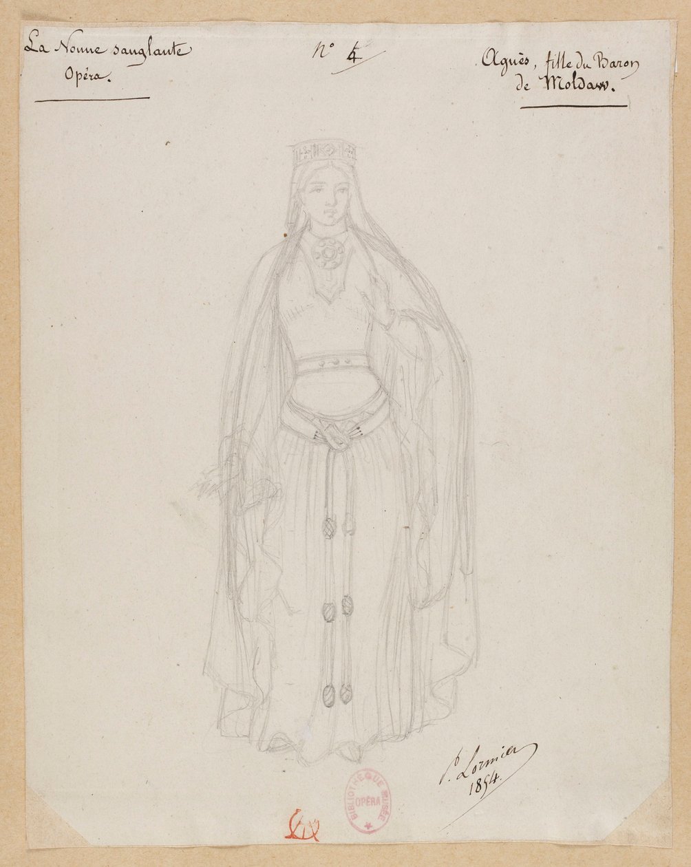 Gounod - La monja sangrienta - Cuatro modelos de trajes de Paul Lormier - 4. Inés, hija del barón Moldaw de Paul Lormier