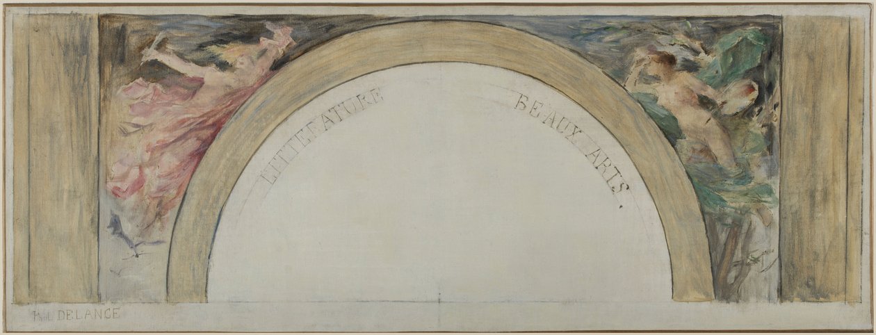 Boceto para el vestíbulo del Hôtel de Ville de París: Literatura y Bellas Artes de Paul Louis Delance
