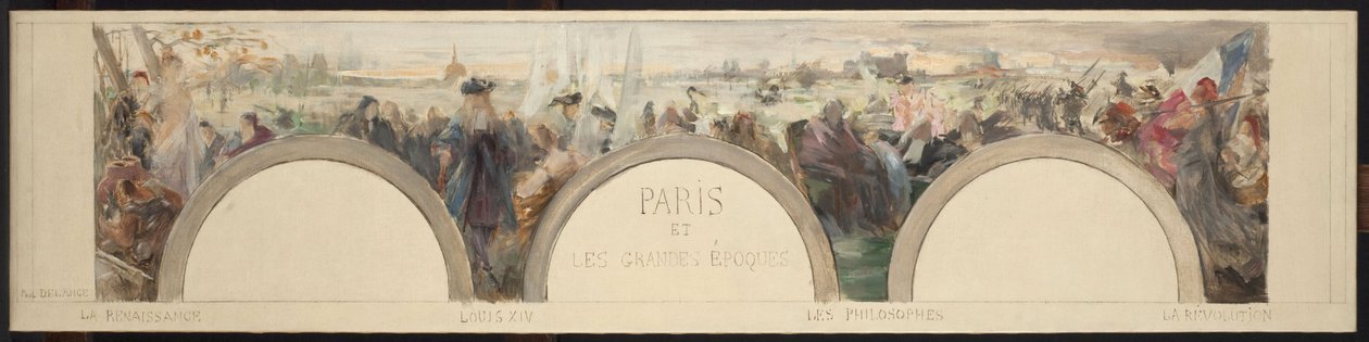 Boceto del vestíbulo del Hôtel de ville de Paris: París y las grandes épocas de Paul Louis Delance