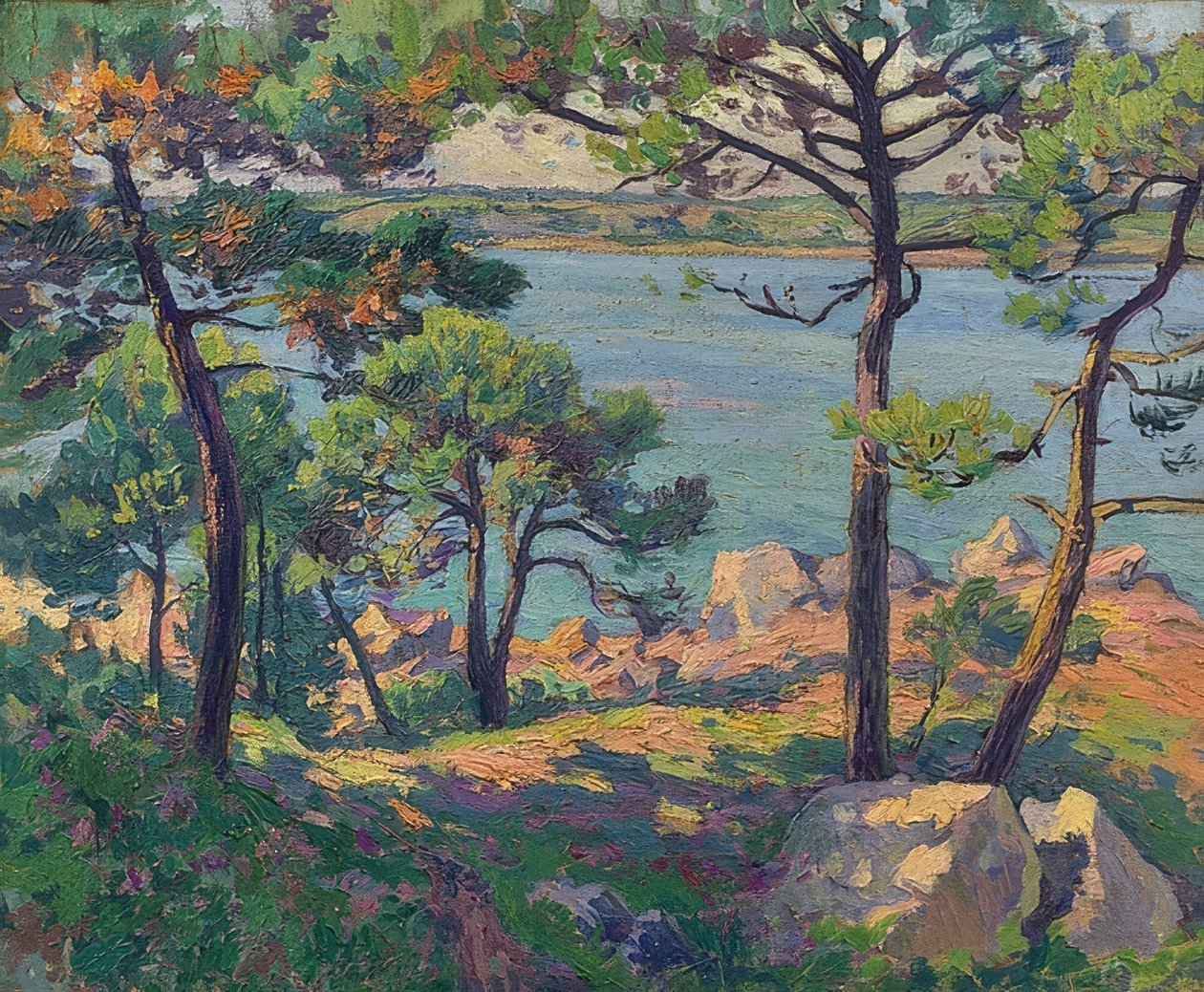 Pinos en el río Trieux de Paul Madeline