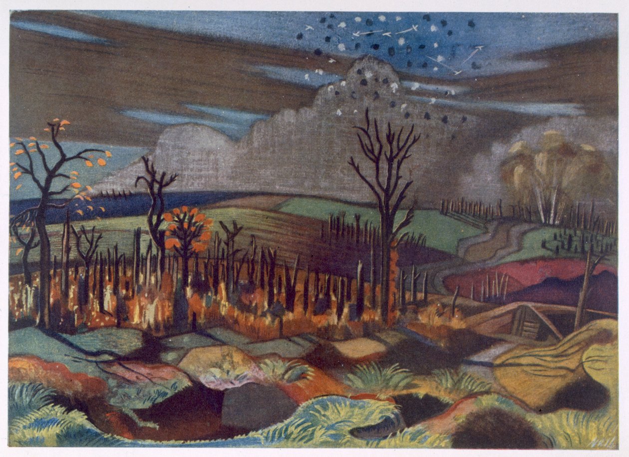 Air Fight at Wytschaete, de British Artists at the Front, Continuation of The Western Front, Part Three, Paul Nash de Paul Nash