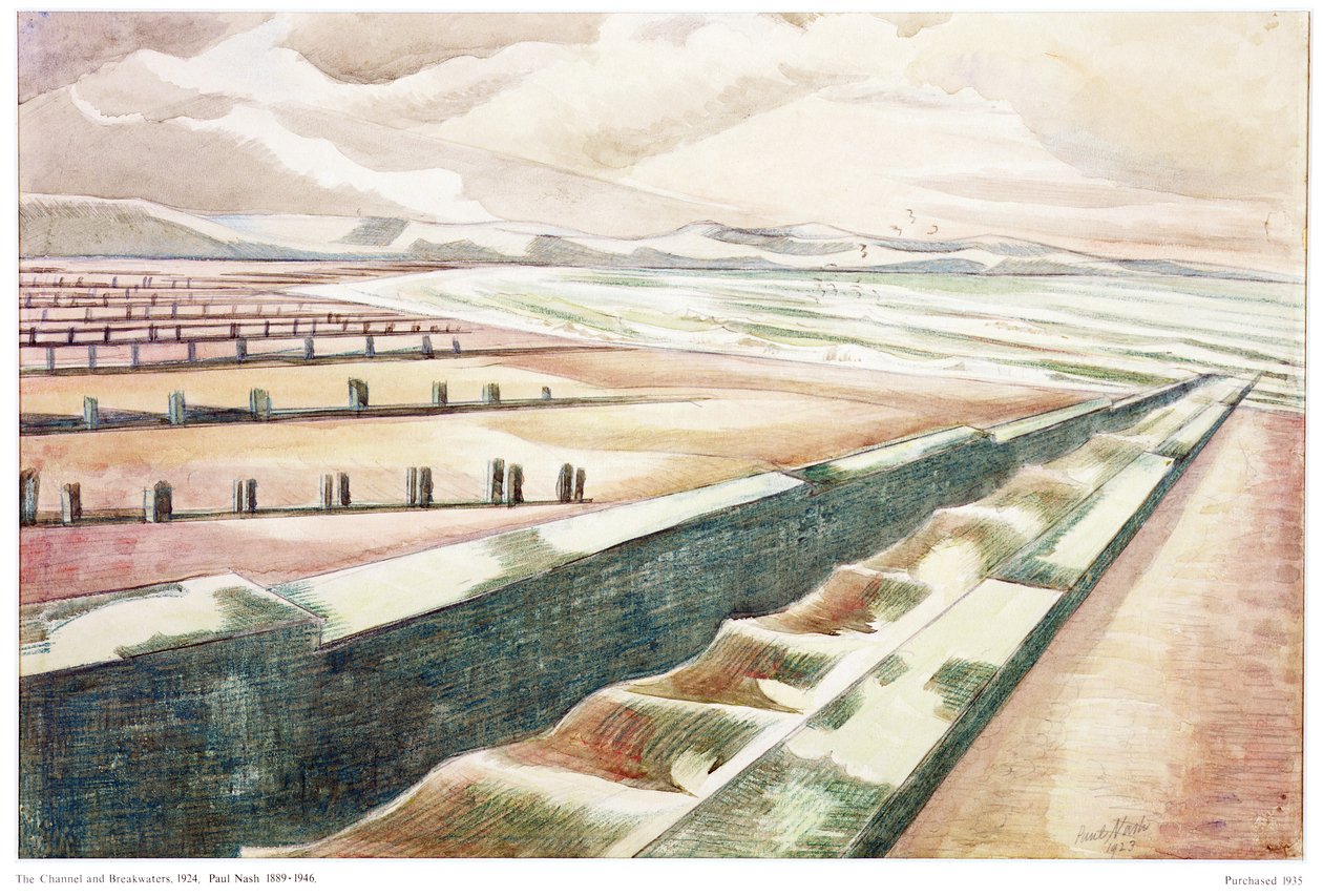 Canal y rompeolas de Paul Nash