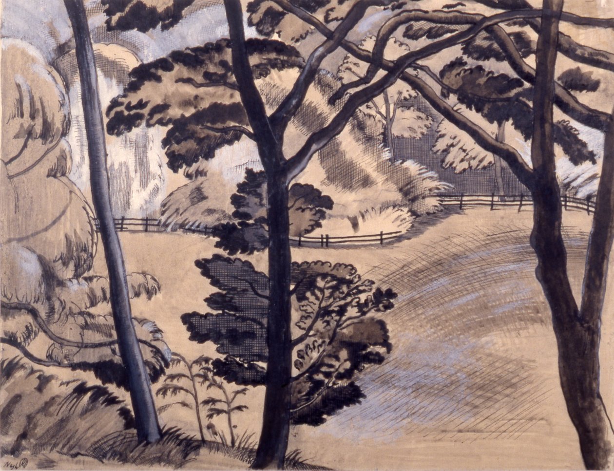 Al borde del bosque de Paul Nash