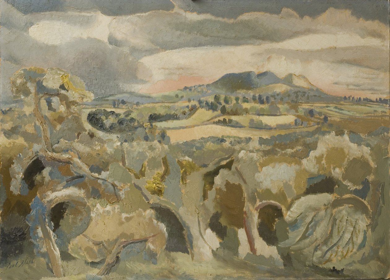 Paisaje de la distancia de Malvern de Paul Nash