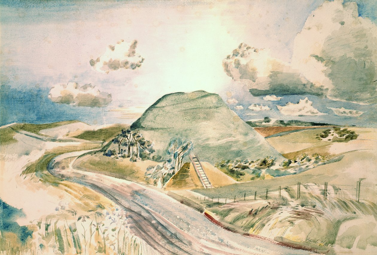 Silbury Hill (acuarela sobre papel) de Paul Nash