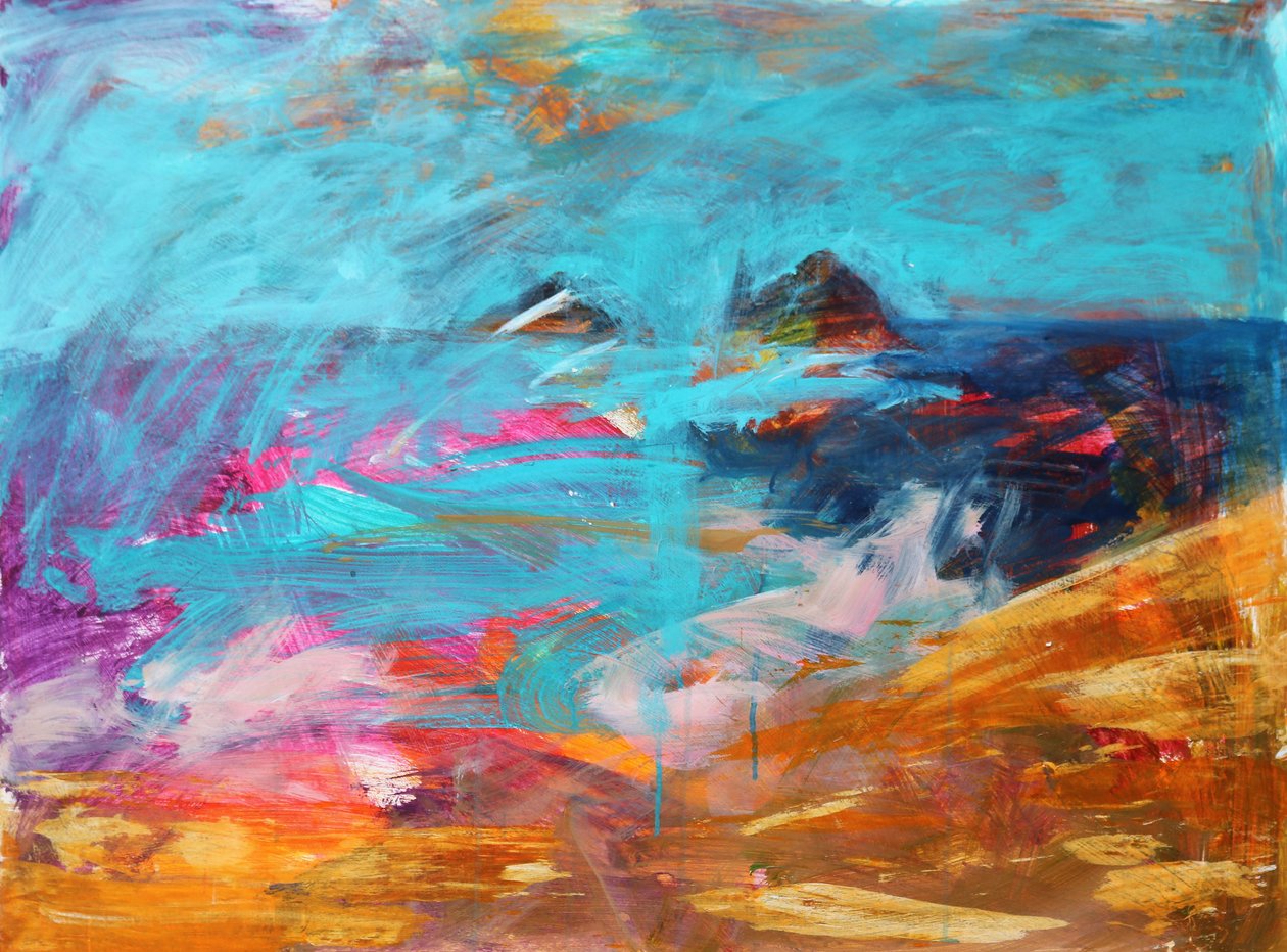 Cape Cornwall, 2021 (acrílico sobre tabla) de Paul Powis