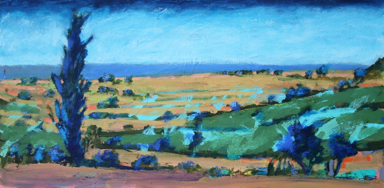 Costa de Devon, 2021 (acrílico sobre tabla) de Paul Powis
