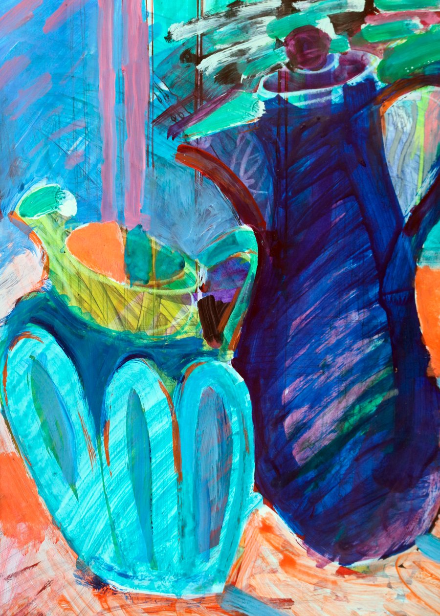 Jugs, 2024 (acrílico sobre papel) de Paul Powis